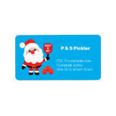 Pickleball 🎅 Santa Blue-Adresse oder Rückgabeschr Adressaufkleber (Vorne)