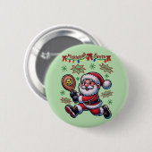 Pickleball Santa Claus Weihnachten Button (Vorne & Hinten)