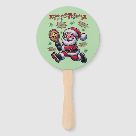 Pickleball Santa Claus Weihnachten Fächer (Vorderseite)