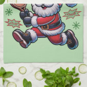 Pickleball Santa Claus Weihnachten Geschirrtuch (Gefaltet)