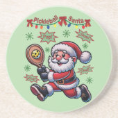 Pickleball Santa Claus Weihnachten Getränkeuntersetzer (Vorne)