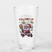 Pickleball Santa Claus Weihnachten Glas (Rückseite)