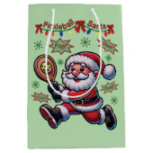 Pickleball Santa Claus Weihnachten Mittlere Geschenktüte (Vorderseite)