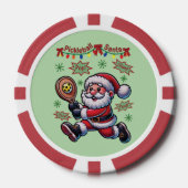 Pickleball Santa Claus Weihnachten Pokerchips (Vorderseite)