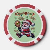 Pickleball Santa Claus Weihnachten Pokerchips (Rückseite)