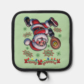 Pickleball Santa Claus Weihnachten Topflappen (Vorderseite)