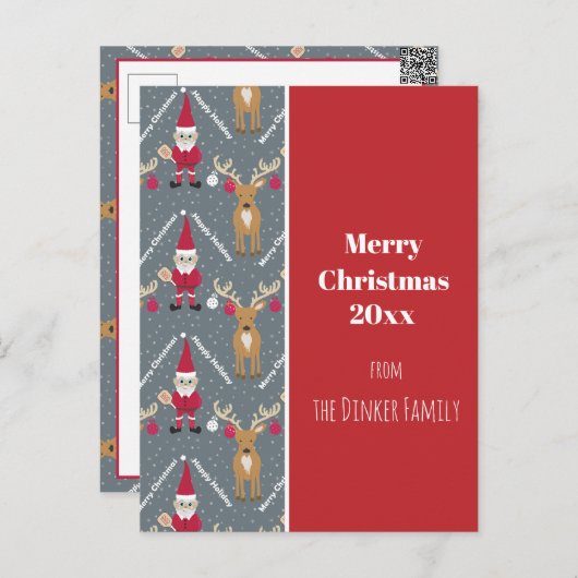 Pickleball Santa 🎅 Frohe Weihnachten 🎁 Postkarte (Vorne/Hinten)