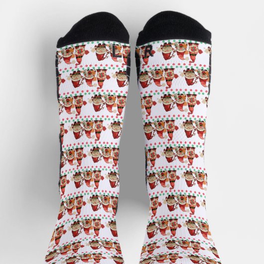 Pickleball Santa Gnomes Funny Retro Weihnachten Socken (Oben)