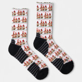 Pickleball Santa Gnomes Funny Retro Weihnachten Socken (Rechts)