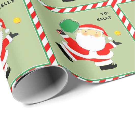 Pickleball Santa Holiday Geschenk Geschenkpapier (Rolleneckpunkt)