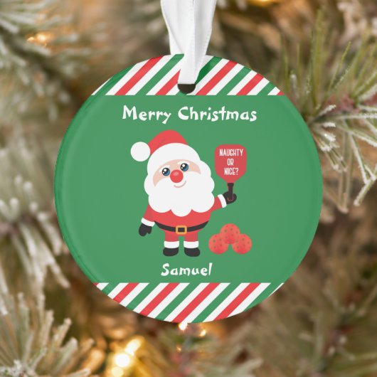 Pickleball 🎅 Santa Ornament (Baum)