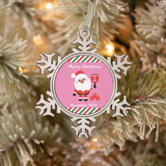 Pickleball 🎅 Santa Snowflake Weihnachtsgebäck Schneeflocken Zinn-Ornament (Baum)