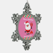 Pickleball 🎅 Santa Snowflake Weihnachtsgebäck Schneeflocken Zinn-Ornament (Links)