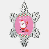 Pickleball 🎅 Santa Snowflake Weihnachtsgebäck Schneeflocken Zinn-Ornament (Rechts)