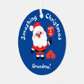 Pickleball 🎅 Santa Star Metal Ornament Aus Metall (Vorderseite links)