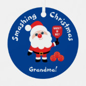 Pickleball 🎅 Santa Star Metal Ornament Aus Metall (Vorderseite)