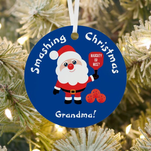Pickleball 🎅 Santa Star Metal Ornament Aus Metall (InSitu)