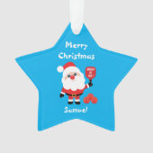 Pickleball 🎅 Santa Star Ornament (Vorderseite)