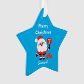 Pickleball 🎅 Santa Star Ornament (Vorderseite)