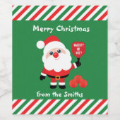 Pickleball 🎅 Santa Weinetikett (Einzelnes Label)