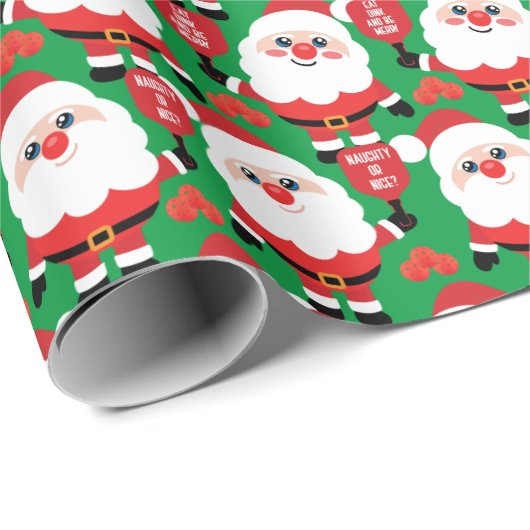 Pickleball Santa Wrapping Paper Geschenkpapier (Rolleneckpunkt)