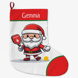 Pickleball Santas Grosses Weihnachtsfest Strumpf Großer Weihnachtsstrumpf
