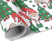 Pickleball Santas und Weihnachtsbäume Geschenkpapier (Rolleneckpunkt)