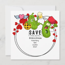 Pickleball Save the Date Wedding Funny Einladung