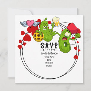 Pickleball Save the Date Wedding Funny Einladung