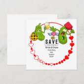 Pickleball Save the Date Wedding Funny Einladung (Vorne/Hinten)