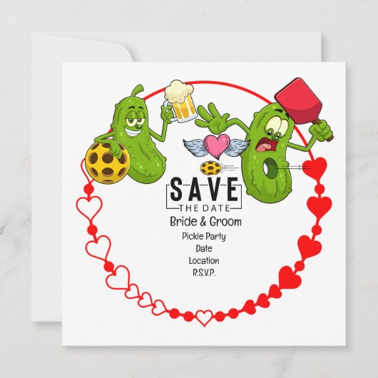 Pickleball Save the Date Wedding Funny Einladung (Vorderseite)