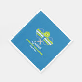 Pickleball-Schläger Ball Blau Grüne Party Serviette (Ecke)