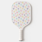 Pickleball-Schläger Bunte Herzen  Pickleball Schläger (Rückseite)