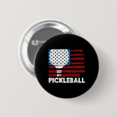 Pickleball-Schläger Flagge Pickle Ball Patriot Män Button (Vorne & Hinten)