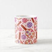 Pickleball-Schläger mit Retro-Blumenmuster Kaffeetasse (Mittel)