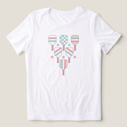 Pickleball-Schläger Muster Tri-Blend Shirt (Design Vorderseite)