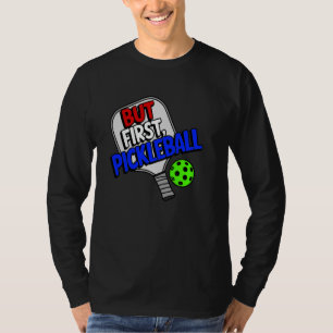 Pickleball-Schläger-Sportler-Linienzeichnung Rot W T-Shirt