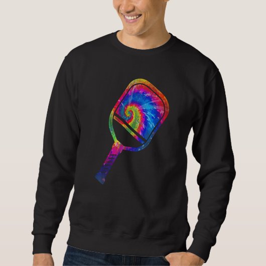 Pickleball-Schläger Tie Dye Retro 80er 90er Sweatshirt (Vorderseite)