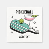 Pickleball-Schläger und Cocktail Serviette (Vorderseite)