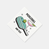 Pickleball-Schläger und Cocktail Serviette (Ecke)