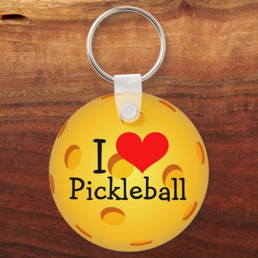 Pickleball Schlüsselanhänger - "I Liebe Pickleball (Vorderseite)