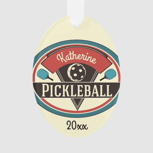 Pickleball-Schmuck - Vintage-Design Ornament (Vorderseite)