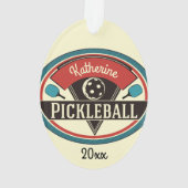 Pickleball-Schmuck - Vintage-Design Ornament (Rückseite)