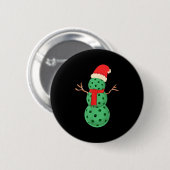 Pickleball-Schneemann - lustiges Pickleball-Weihna Button (Vorne & Hinten)