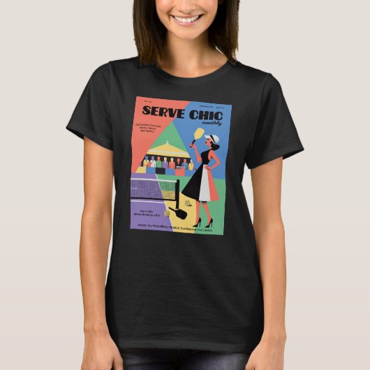 Pickleball Serve Chic Mode Poster T-Shirt (Vorderseite)