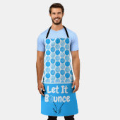 Pickleball Serve Ließ It Bounce Blue Personalisier Schürze (Getragen)