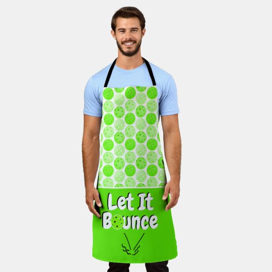 Pickleball Serve Ließ It Bounce Green Personalisie Schürze (Getragen)