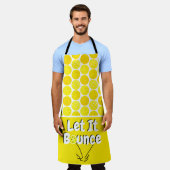 Pickleball Serve Ließ It Bounce Yellow Personalisi Schürze (Getragen)