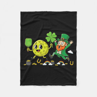 Pickleball Shamrock Clover St Patricks Day Womens Fleecedecke