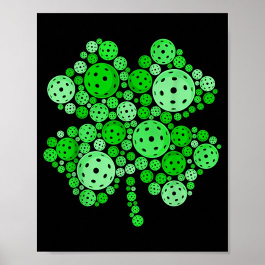Pickleball Shamrock St Patricks Day Pickleball Poster (Vorne)